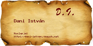 Dani István névjegykártya